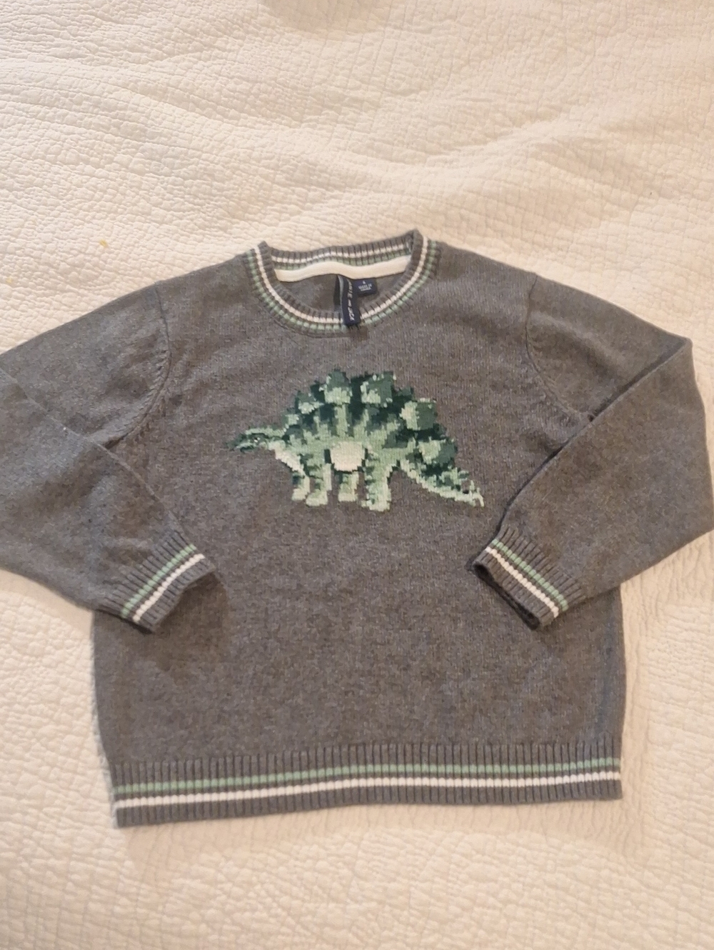 Janie & Jack Gray Dino sweater Sz 4